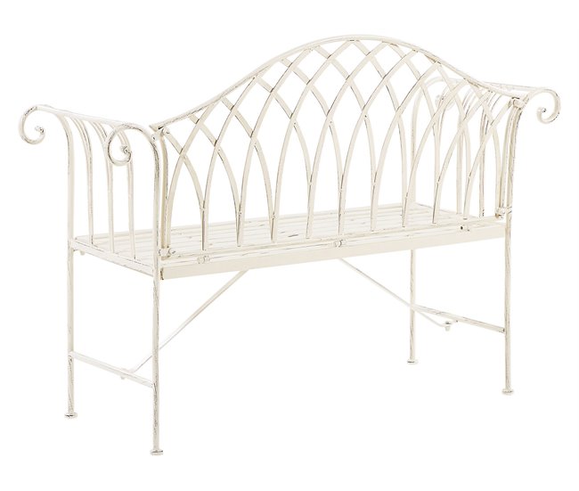 Beliani Banco Hierro MILAZZO 130x45 Blanco/ Beige