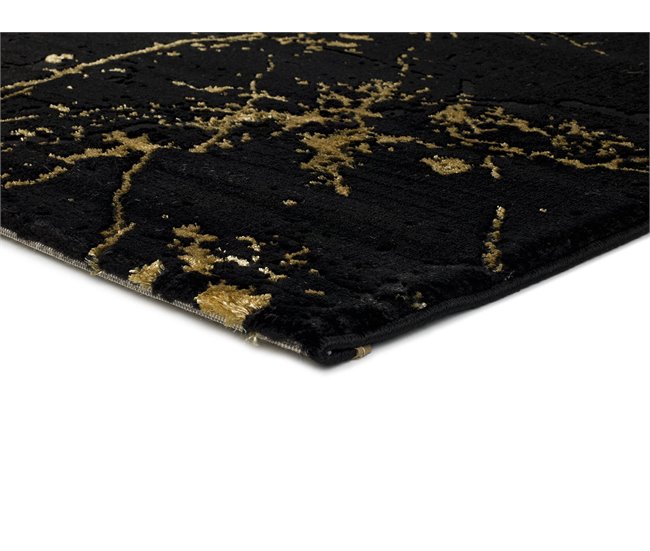 Alfombra abstracta GOLD - ATTICGO 80x150 Negro