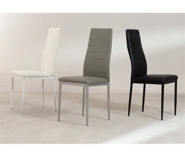 Silla de Comedor en Polipiel/metal Blanco