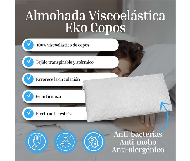 Almohada Viscoelástica Eko Copos 90x30 Blanco
