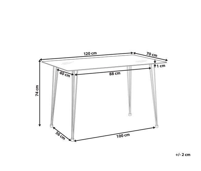 Beliani Mesa de centro WELTON 70x120 Gris