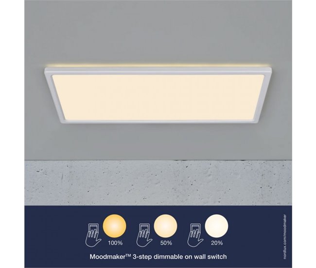 Plafón de techo LED para baños Harlow Step (22W) Plástico Moderno Blanco