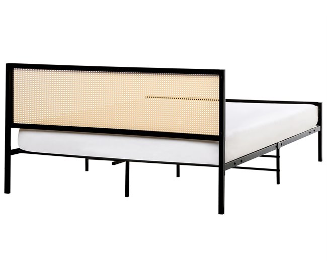 Beliani Cama Hierro AVANTON 165x208 Marron Claro