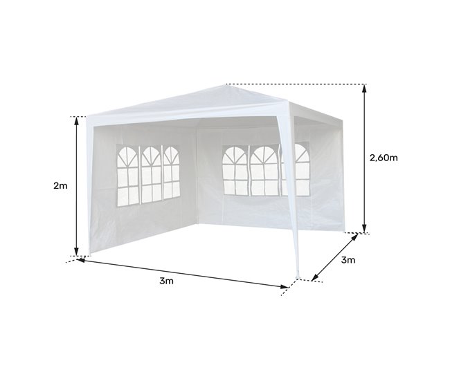 Carpa de recepción, 3 x 3 m Blanco