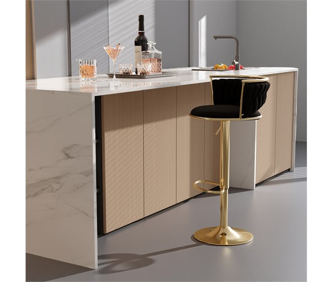 2 sillas de comedor regulables en altura Negro