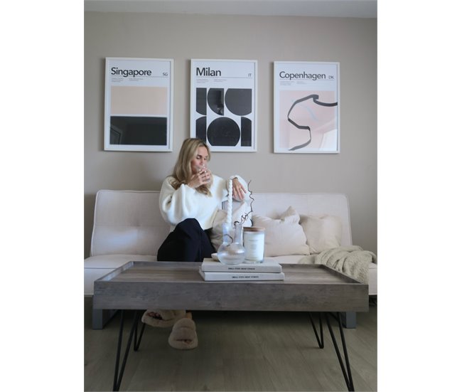 Beliani Mesa de centro WELTON 60x100 Gris Oscuro