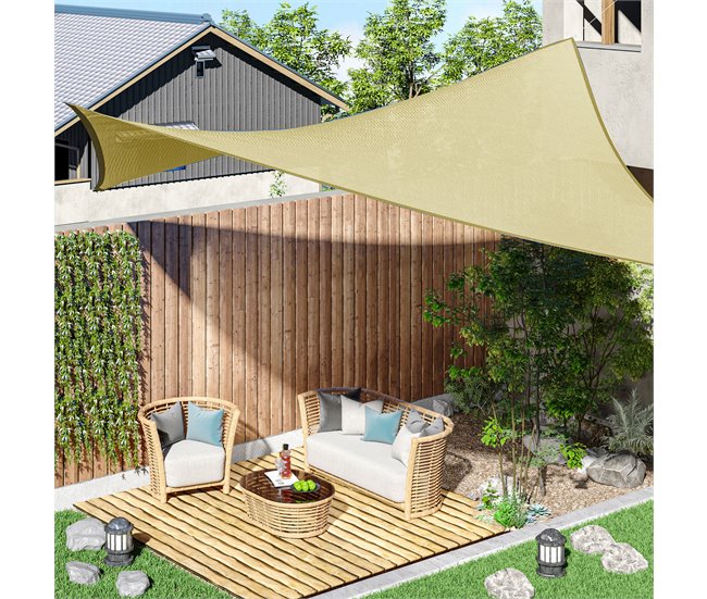 Toldo Vela Rectangular HDPE Outsunny 300x400 Marron