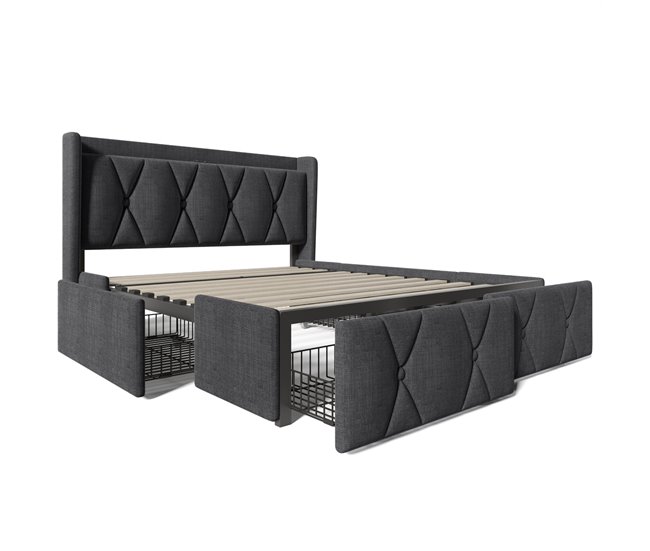 Camas de matrimonio 169x217 Gris