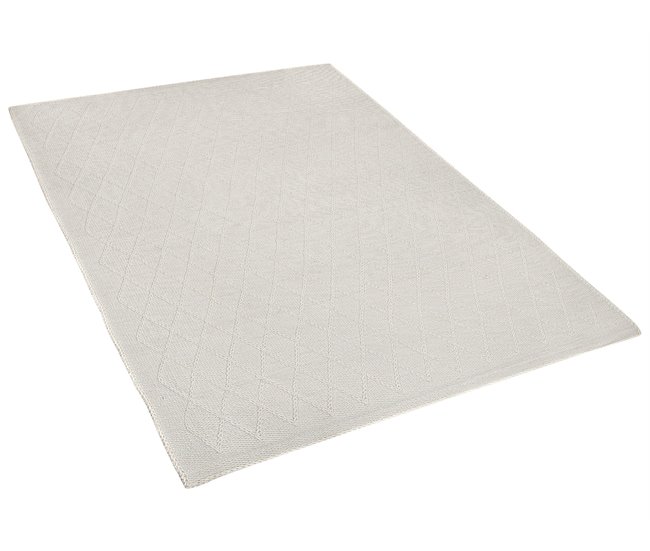 Beliani Alfombra de pelo corto ERZIN 80x150 Blanco/ Beige