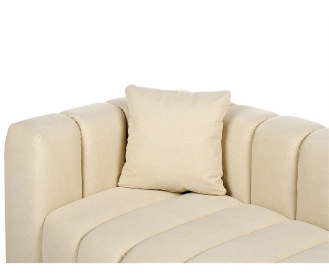 Beliani Chaise longue izquierdo Terciopelo LANNILS Crema
