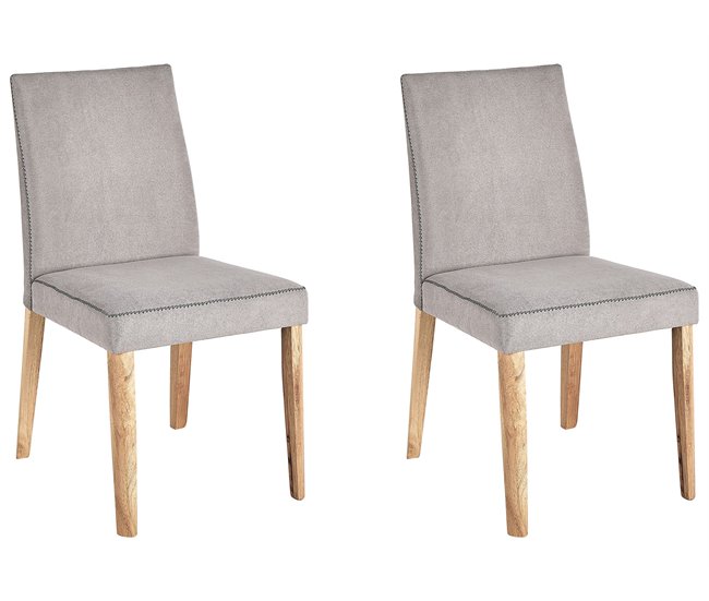 Beliani Silla de comedor PHOLA Gris Claro