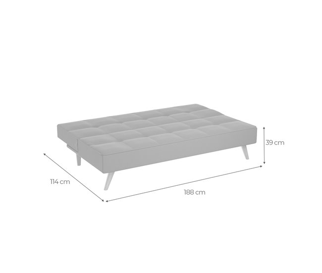 Sofá Cama Clic Clac Tipo Libro de 3 Plazas modelo Berlin Azul