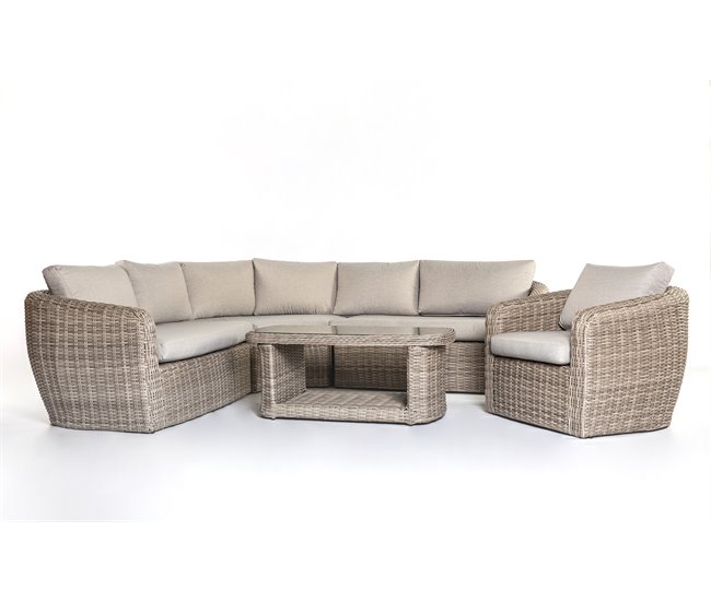 Set de jardín rinconera MOREA CORNER Beige