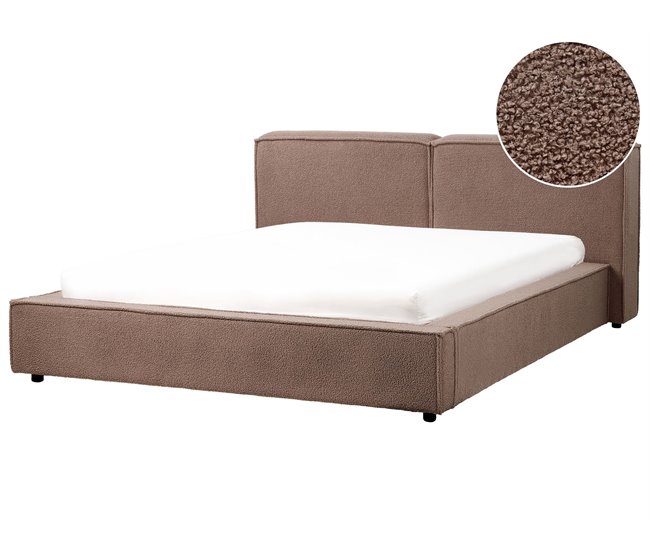 Beliani Cama con somier Bouclé LINARDS 210x242 Blanco