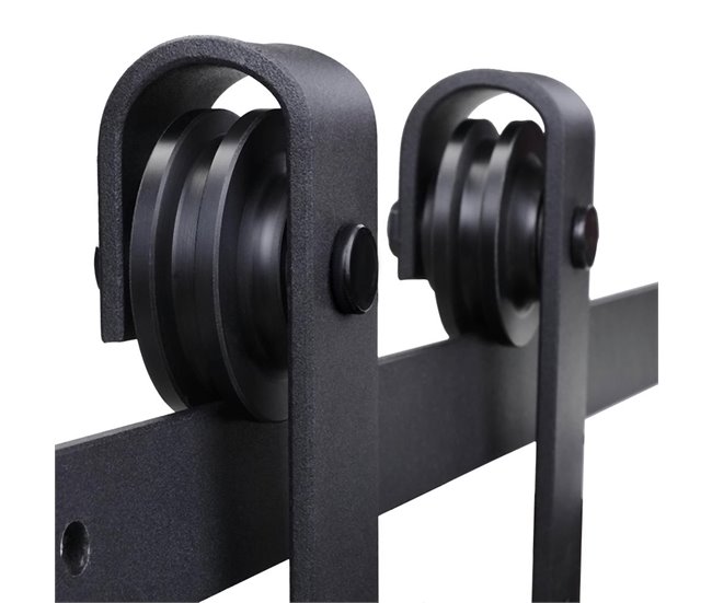 Herraje para Puerta Corredera Acero al Carbono HOMCOM 200 Negro