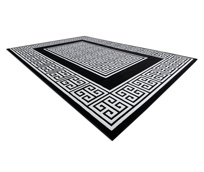 Alfombra GLOSS moderno elegante marco griego 80x150 Gris
