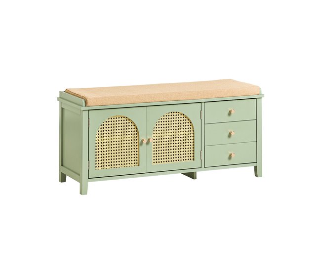 Banco Zapatero con 2 Puertas y 3 cajones FSR129-GR SoBuy Verde