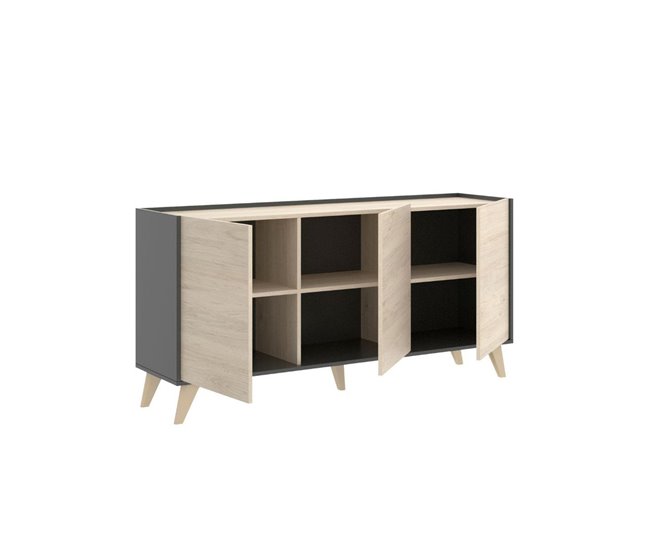 Aparador de  puertas Ness 155 Grafito