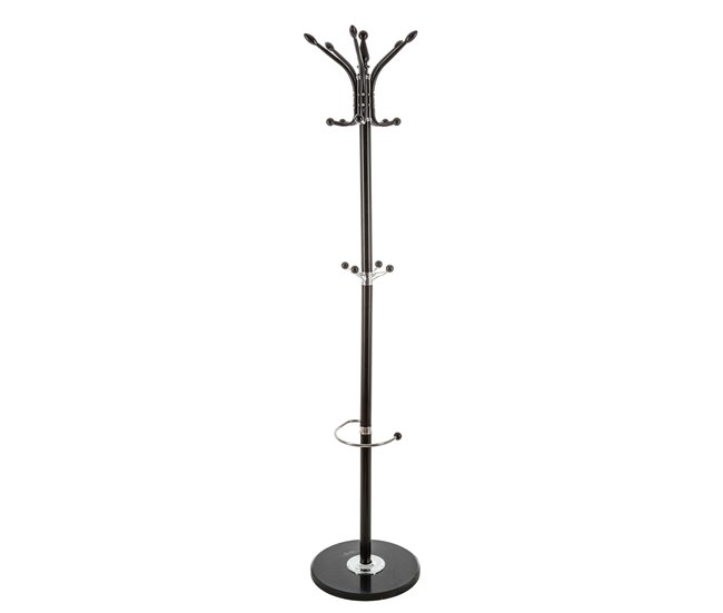 Mueble Auxiliar Perchero Paragüero Negro