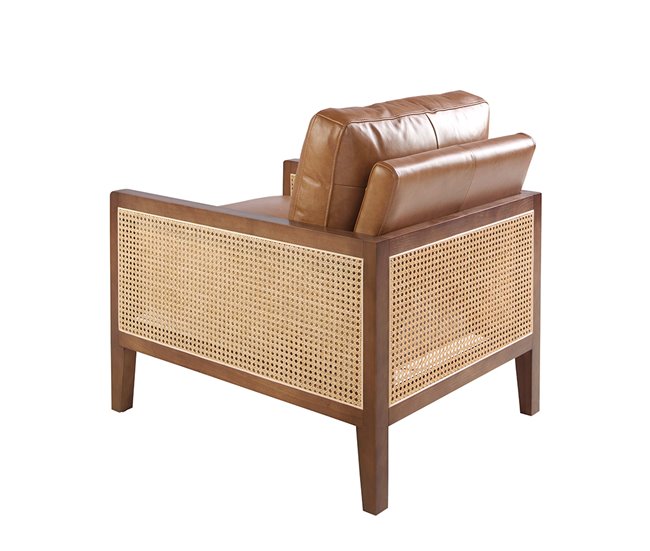 ANGEL CERDA Sillón piel marrón Nogal