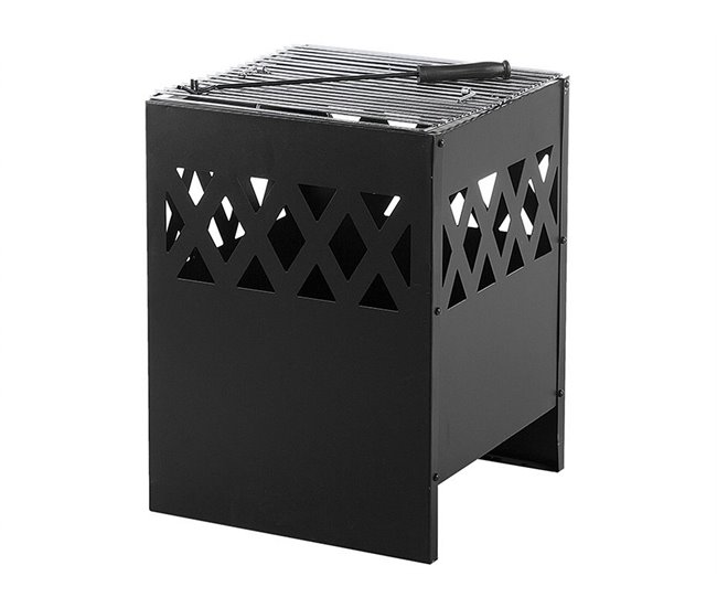 Beliani Fogón de madera SHIGA Negro