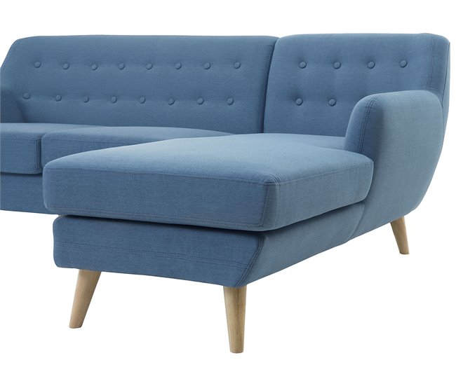 Beliani Sofá de 3 plazas Poliéster MOTALA Azul