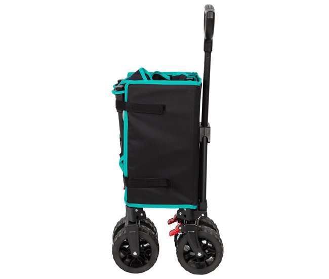 Aktive Carro plegable playa con ruedas todoterreno Negro