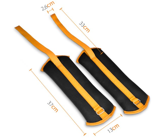 Pesas Lastradas para Tobillo y Muñeca 3KG Correa Ajustable Gridinlux Naranja
