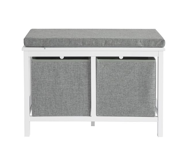 Banco Zapatero de Entreda con 2 Cestas FSR81-HG SoBuy Gris