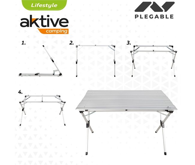 Mesa plegable aluminio para camping Aktive Camping Gris