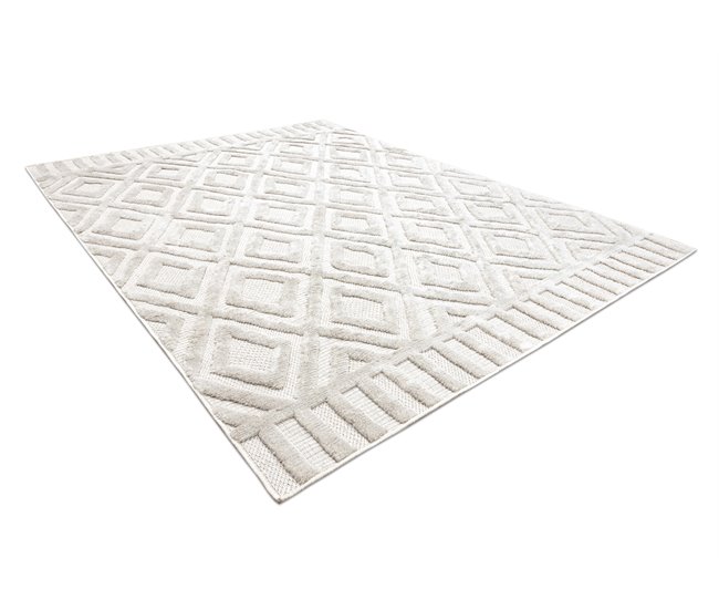 Alfombra SANTO sisal 58377 diamantes Geométrico zigzag 80x150 Crema