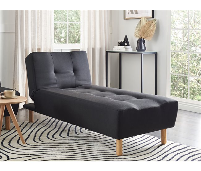 Beliani Chaise longue Poliéster ALSTEN Gris Oscuro