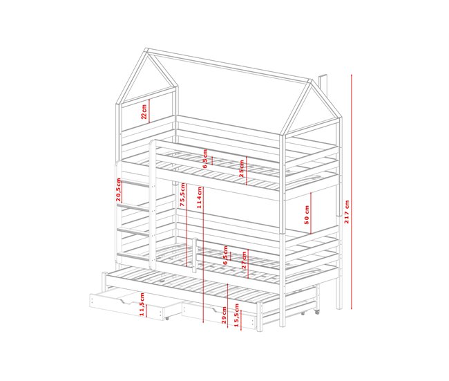 CAMA INFANTIL DALIA 98x208 Beige
