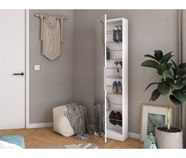 Zapatero espejo LIVERPOOL 50x180cm blanco Blanco