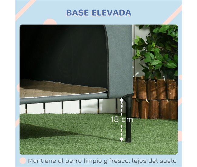 Caseta para Perros Tela Oxford, Acero PawHut 