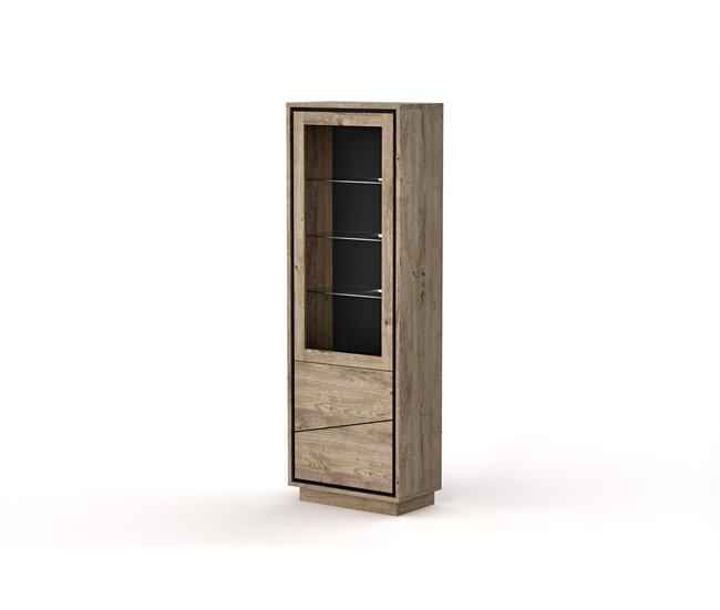 Vitrina alta 1 puerta 4 estantes HELSINKI Madera