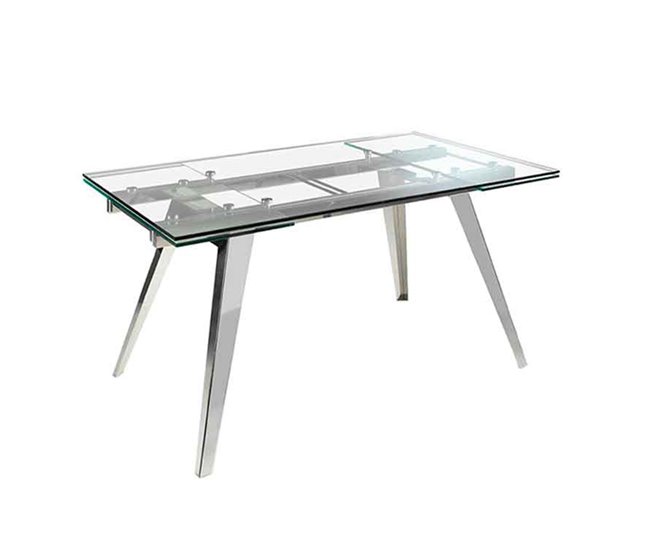 ANGEL CERDA Mesa comedor extensible cristal Transparente