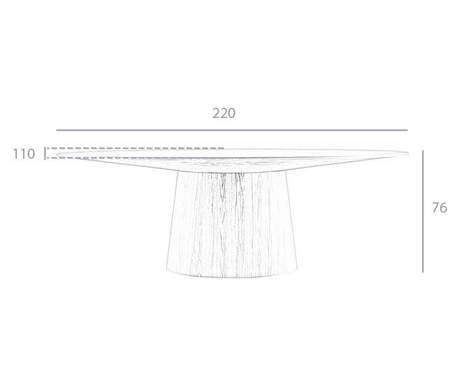 ANGEL CERDA Mesa comedor ovalada nogal 220x110 Nogal