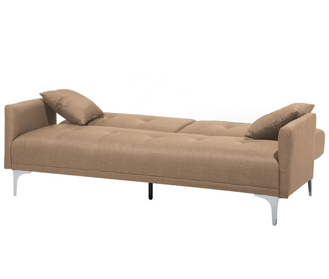 Beliani Sofá cama Poliéster LUCAN Beige