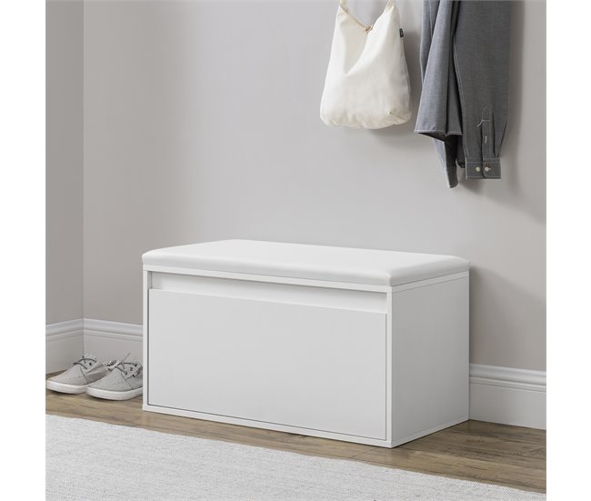Banco zapatero Degerfors con cajón [en.casa] 39 Blanco
