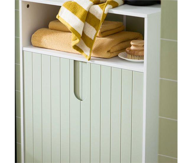 Armario De Suelo Para Baño Con 2 Puertas BZR138-GR SoBuy Verde