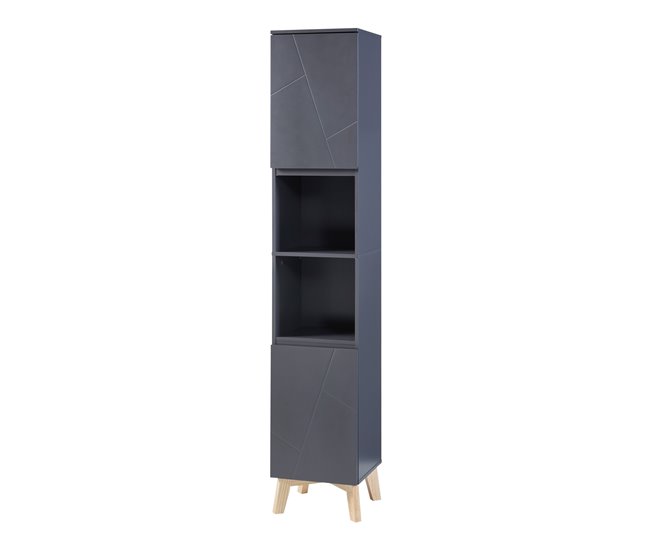 Armario alto Overath con 2 puertas MDF pino Gris