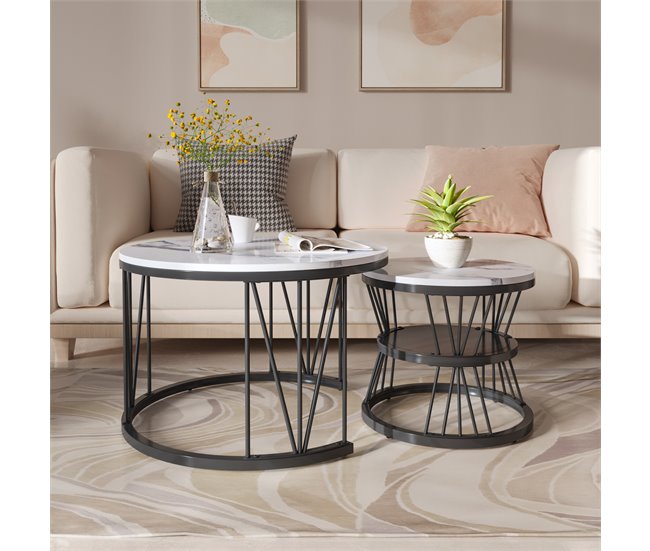 Mesa de centro, mesa auxiliar, mesa de esquina. 70x45 Blanco