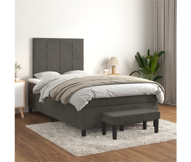 Cama box spring 120x200 Gris Oscuro