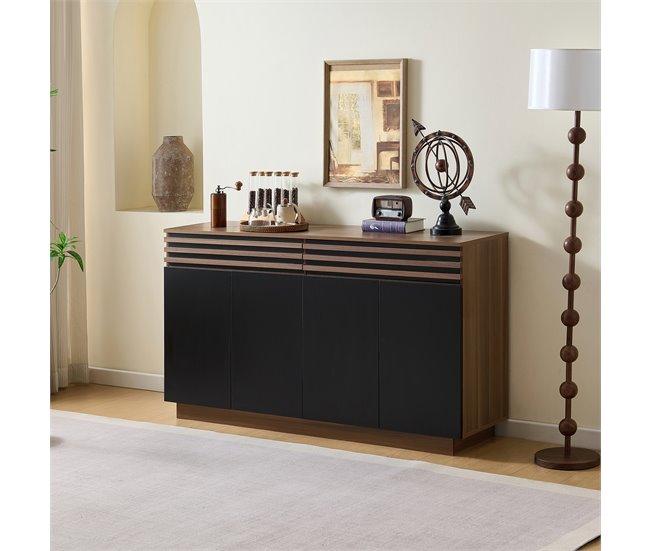 Aparador con 4 puertas y 2 cajónes Negro