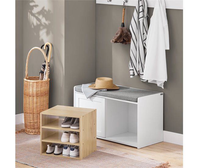 Banco Zapatero con 1 Puerta SoBuy FSR109-WN 80 Blanco
