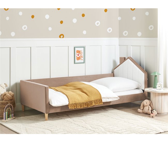 Beliani Cama infantil Terciopelo KERVAN Marron