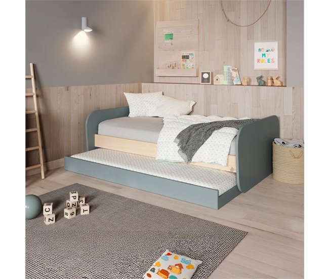 Cama doble juvenil Misty Breeze 205x102 Verde