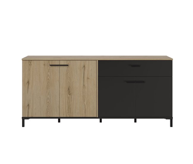 Aparador 4 puertas 1 cajón L180 cm - TRUST Marron
