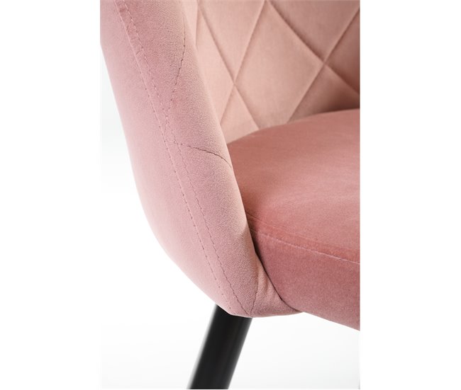 2x Silla tapizada capitoné de terciopelo SJ.077 Rosa